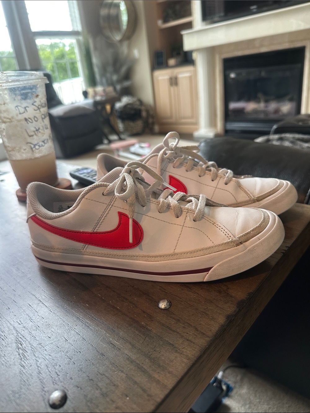 Nike Court Legacy White/Team Red/Bright Crimson - 5.5Y